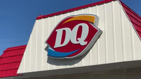 Dairy Queen Building - Close up of Logo Stock Footage 201878637