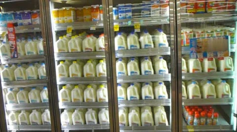 Dairy Selection at Grocery Store Stock Footage 19043391