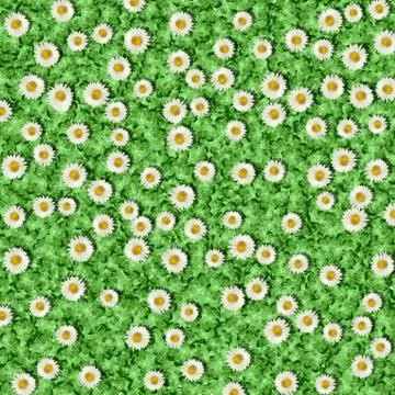 Daisies and clover pattern Stock Illustration