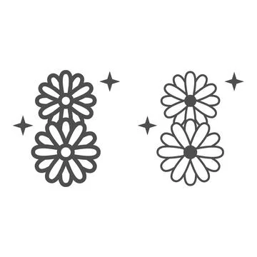 Daisies in eight shape line and solid icon, 8 March concept, chamomile flowers Stockillustratie
