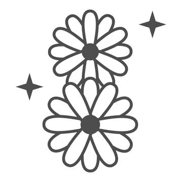 Daisies in eight shape solid icon, 8 March concept, chamomile flowers sign on 库存插图