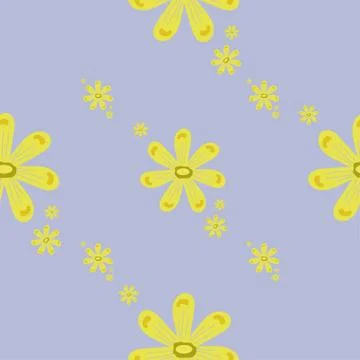 Daisies pattern seamless violet background Illustrazione stock