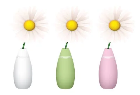 Daisies in Vases Stockillustratie