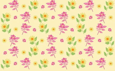 Daisy and rose petal pattern Stock Illustration
