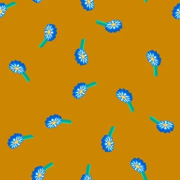 Daisy blossom spring isometric icon seamless pattern Stock Illustration