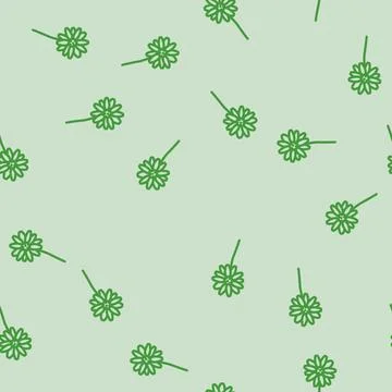 Daisy blossom spring line vector seamless pattern 스톡 일러스트