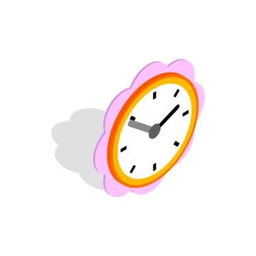 Daisy clock icon, isometric 3d style イラスト素材