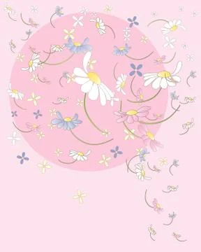 Daisy confetti Stock Illustration