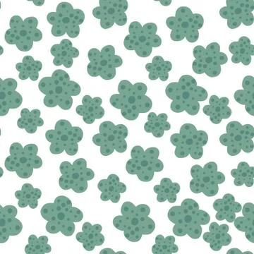 Daisy field. Simple chamomile flowers seamless pattern. Stock Illustration