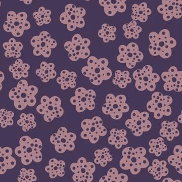 Daisy field. Simple chamomile flowers seamless pattern. Stock Illustration