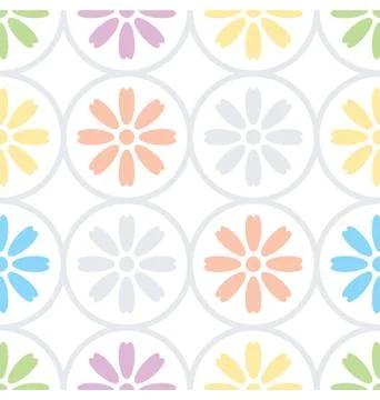 Daisy Floral Seamless Pattern Stock Illustration