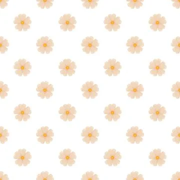 Daisy flower flat seamless pattern repeating background Illustrazione stock