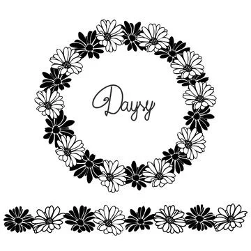 Daisy flower floral elements hand drawn elements Stock Illustration