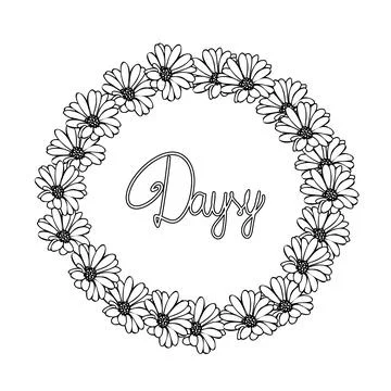 Daisy flower floral elements hand drawn elements Stock Illustration