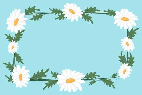Daisy Flower Frame Border Stock Illustration