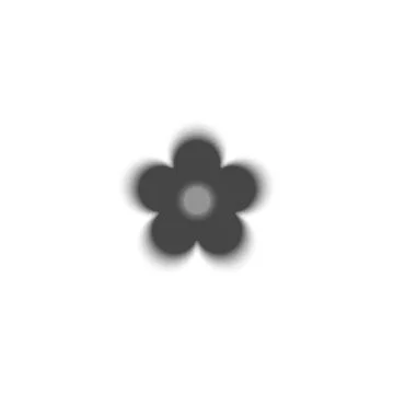 Daisy flower gradient blurred vector element, grey chamomile with aura, soft Stock Illustration