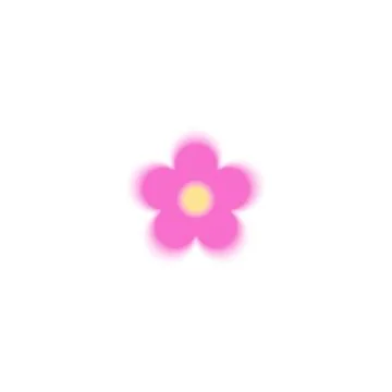 Daisy flower gradient blurred vector element, pink yellow chamomile with aura Stock Illustration