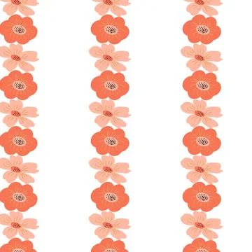 Daisy flower pattern in a boho folk style 库存插图