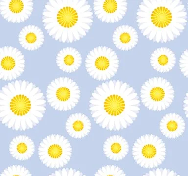 Daisy flower seamless pattern for background Illustrazione stock