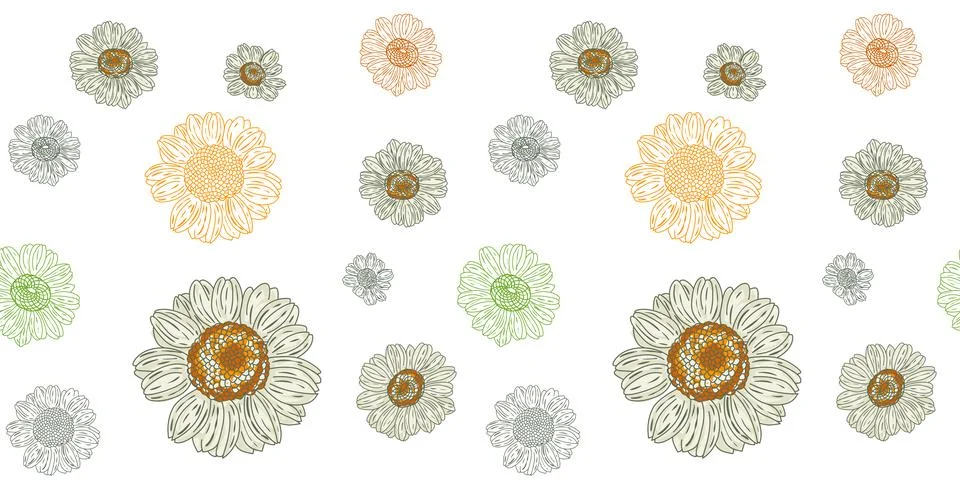 Daisy flower seamless pattern Stock Illustration