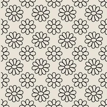 Daisy Flower Seamless Pattern Stock Illustration