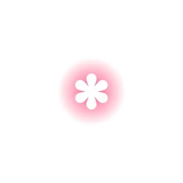 Daisy flower stencil trace on pink gradient blurred background, chamomile Stock Illustration