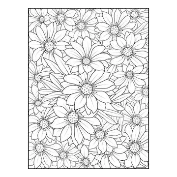 Daisy flower vector pattern, daisy flower background illustration Stock Illustration