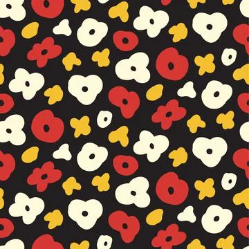 Daisy flower vector seamless pattern Illustrazione stock