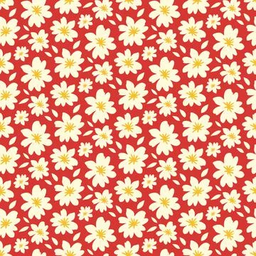 Daisy flower vector seamless pattern Illustrazione stock