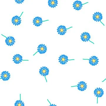 Daisy flower vector seamless pattern Stock Illustration