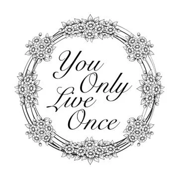 Daisy flowers circle text Stock Illustration