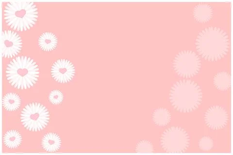 Daisy flowers with heart background, vector, illustration Stock Illustration