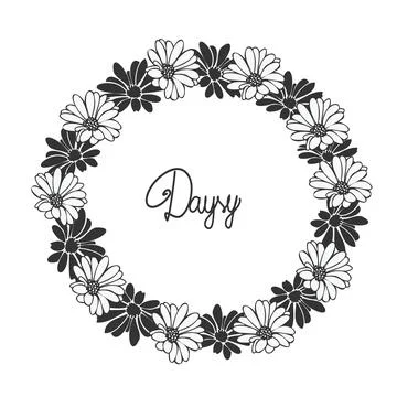 Daisy fsummer flower, floral elements hand drawn Stock Illustration