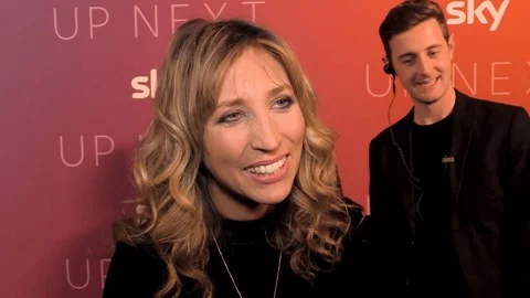 Daisy Haggard interviewed on red carpet about 'Skys Up Next' - 2020 Stock Footage 125807285