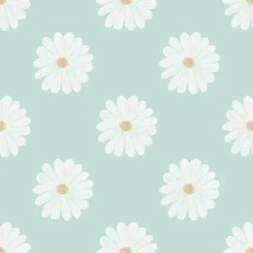 Daisy Light Green Floral Pattern Stock Illustration