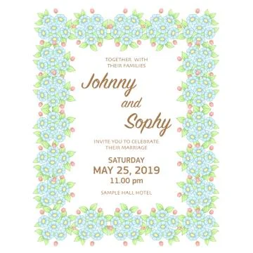 Daisy pastel invitation Stock Illustration