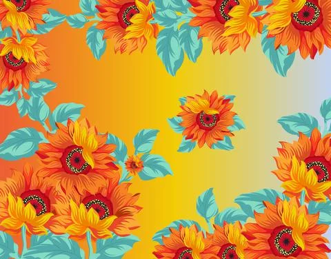 Daisy pattern colorful classical decor Stock Illustration