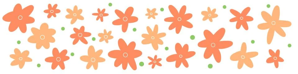 Daisy patterns, abstract flower prints, groovy and retro, simple childish sea Stock Illustration