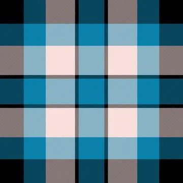 Daisy seamless fabric vector, cool texture plaid tartan. Upscale background.. 库存插图