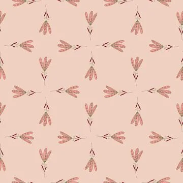 Daisy seamless pattern with contoured flowers ornament. Light pink background Stock Illustration