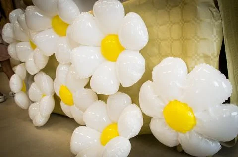 Daisy-shaped balloons Stock Photos