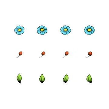 Daisy single color elements Stock Illustration