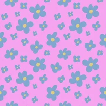 Daisys Got The Blues Repeat Pattern 스톡 일러스트