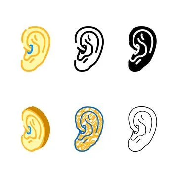 Daith piercing earring forms color icon vector Stock Illustration