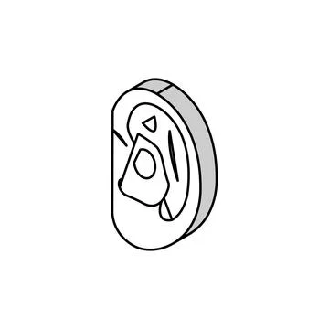 Daith piercing earring isometric icon vector illustration Stock Illustration