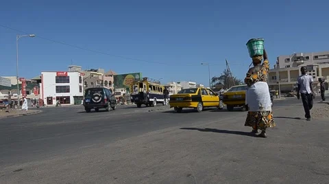 Dakar city traffic Stock Footage 41423656
