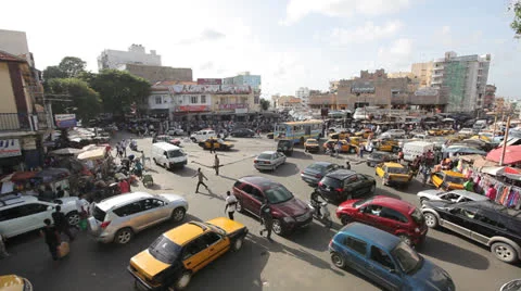 DAKAR TRAFFIC IN STREETS Stock Footage 25720280