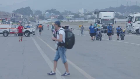 Dakar2019 Start Check. Lima Peru Video stock 148836376