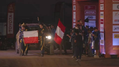 Dakar2019 Start Podiup Video stock 148832060