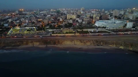 Dakarn Senegal, at night from above Stock Footage 82605140